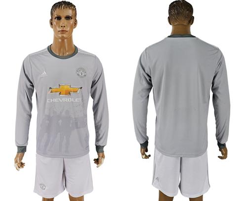Manchester United Blank Sec Away Long Sleeves Soccer Club Jersey